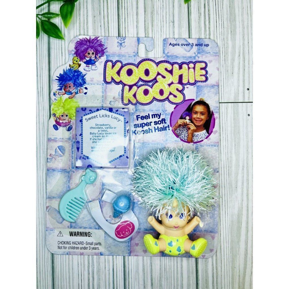 1998 Vintage Kooshie Koos Sweet Licks Lucy Doll Toy Hair Koosh NIB COLLECTABLE